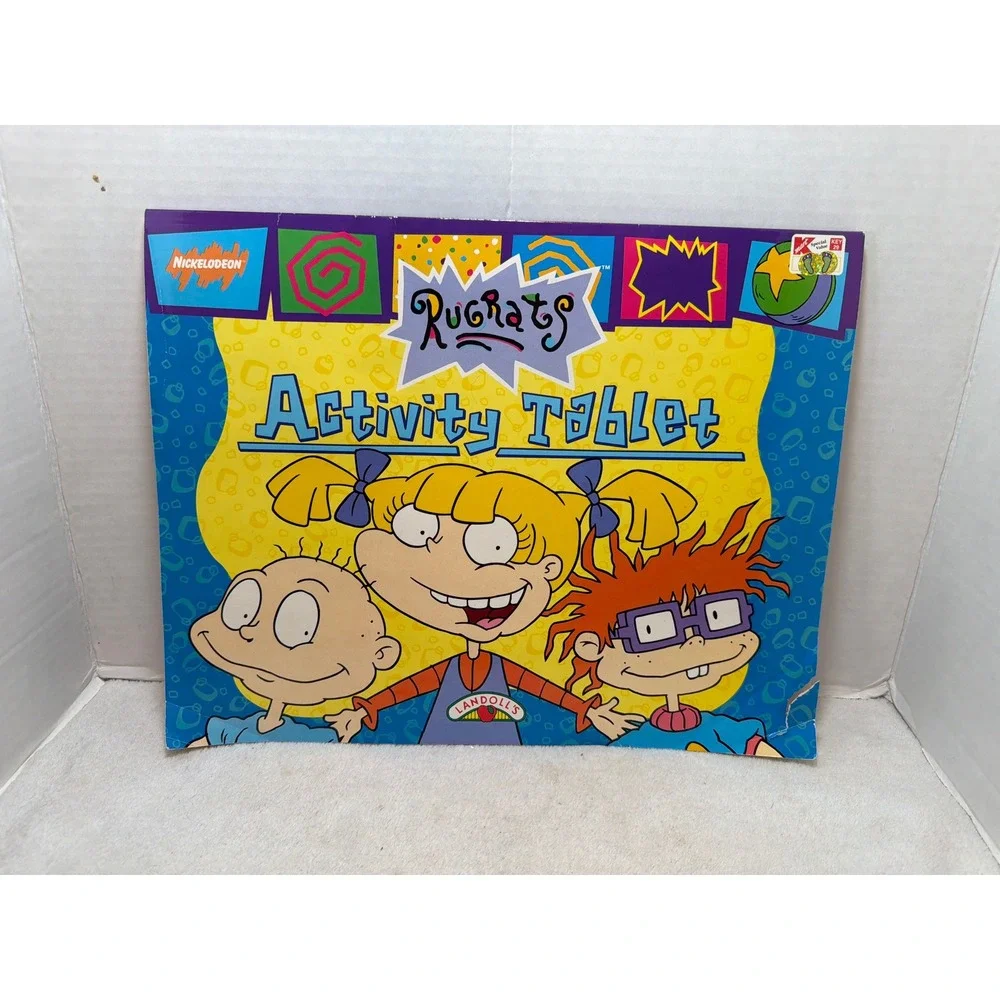 NEW Landoll Rugrats Activity Tablet Kids Blue Vintage 1998 Nickelodeon Puzzles